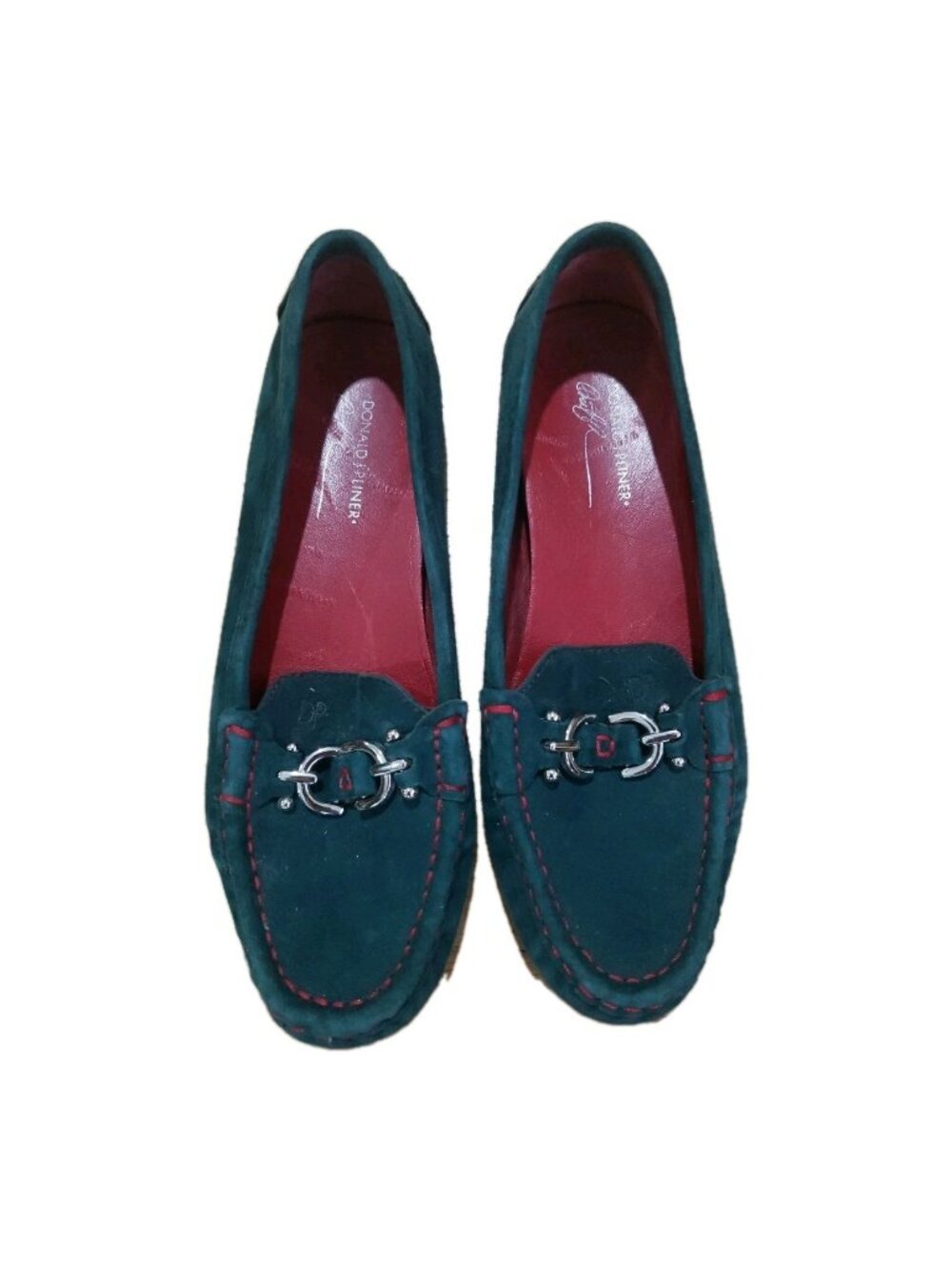 Donald J Pliner Driving Mocs Shoes Flats Viky Green Suede 7.5 Leather Preppy